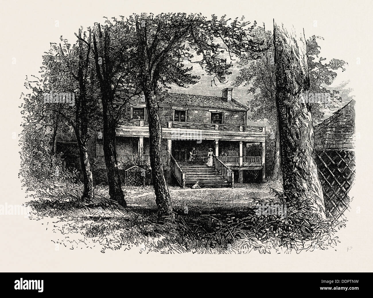 La casa dove il Generale Lee si arrese, GUERRA CIVILE AMERICANA, STATI UNITI D'AMERICA, USA, Stati Uniti d'America, 1870 l'incisione Foto Stock