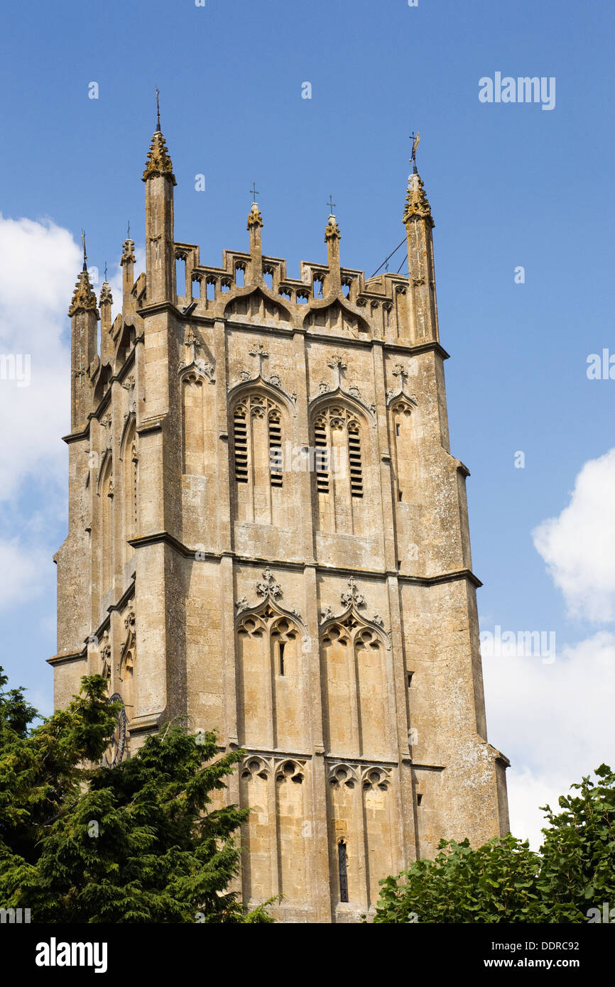 Torre di San James Church, Chipping Campden, Regno Unito. Foto Stock