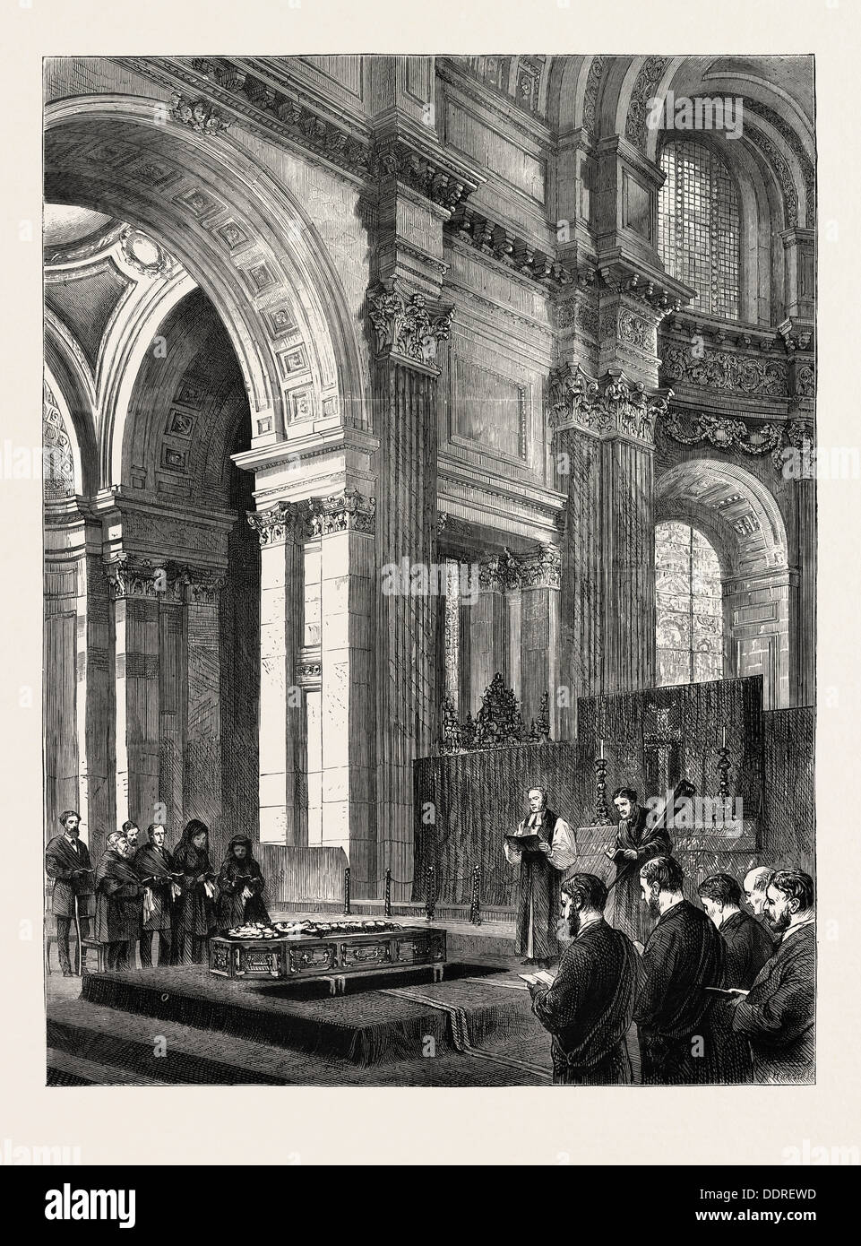 Dei funerali del compianto Sir Edwin LANDSEER IN ST. La CATTEDRALE DI SAN PAOLO, LONDRA, REGNO UNITO, 1873 l'incisione Foto Stock