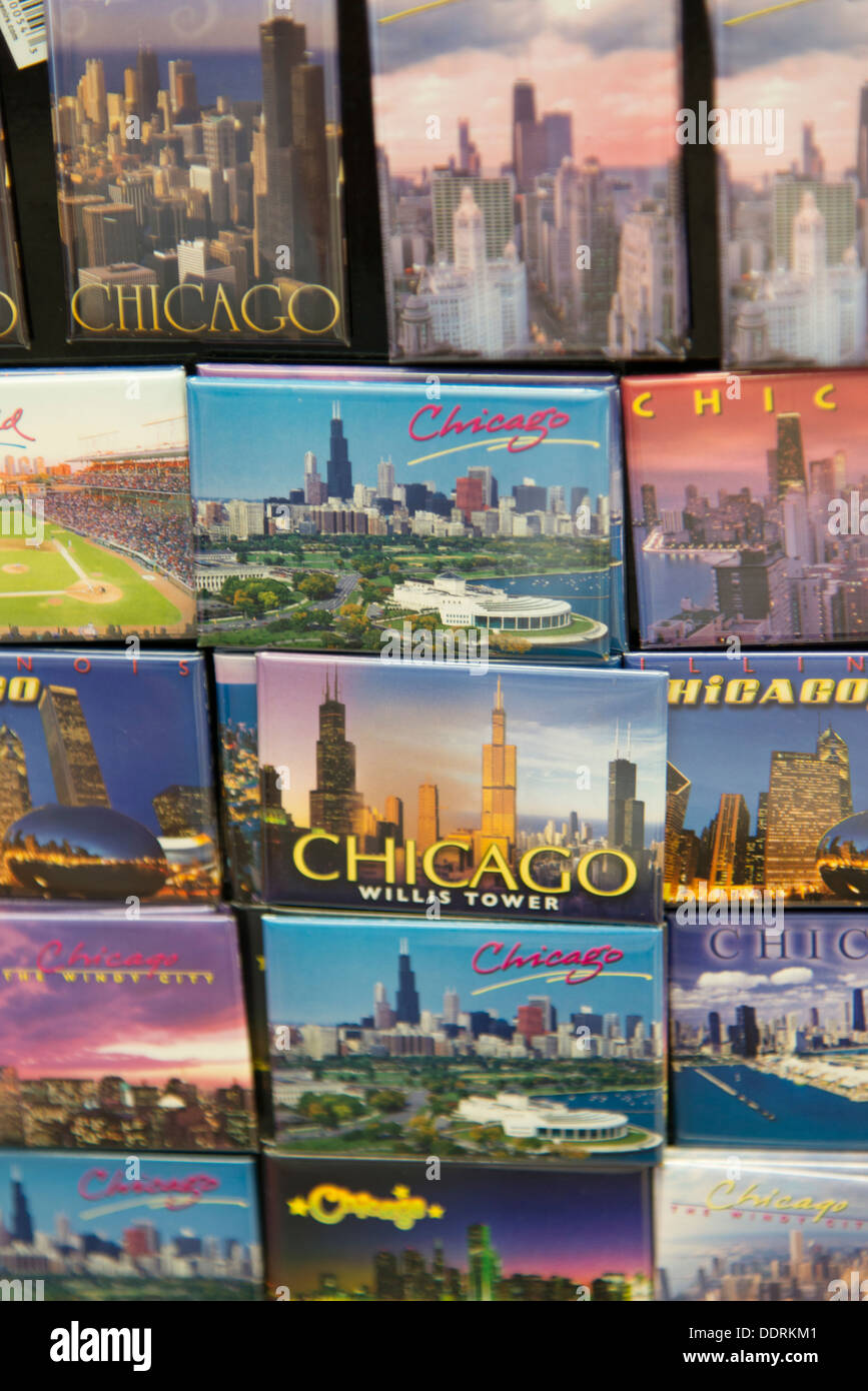 Cartoline per la vendita, Chicago, Cook County, Illinois, Stati Uniti d'America Foto Stock