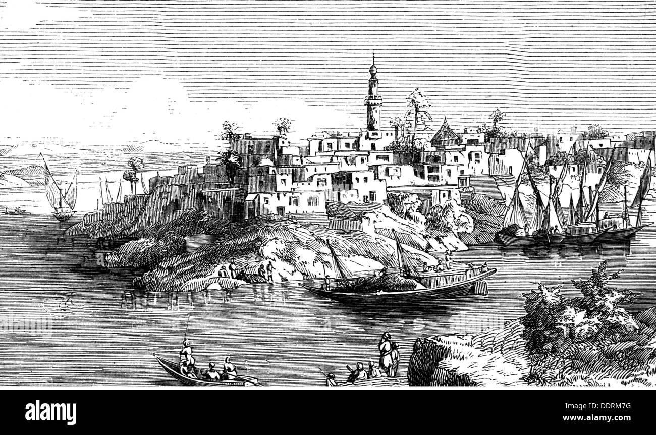 Geografia / viaggio, Sudan, Khartoum, vista, incisione in legno, 1893, diritti-aggiuntivi-clearences-non disponibile Foto Stock