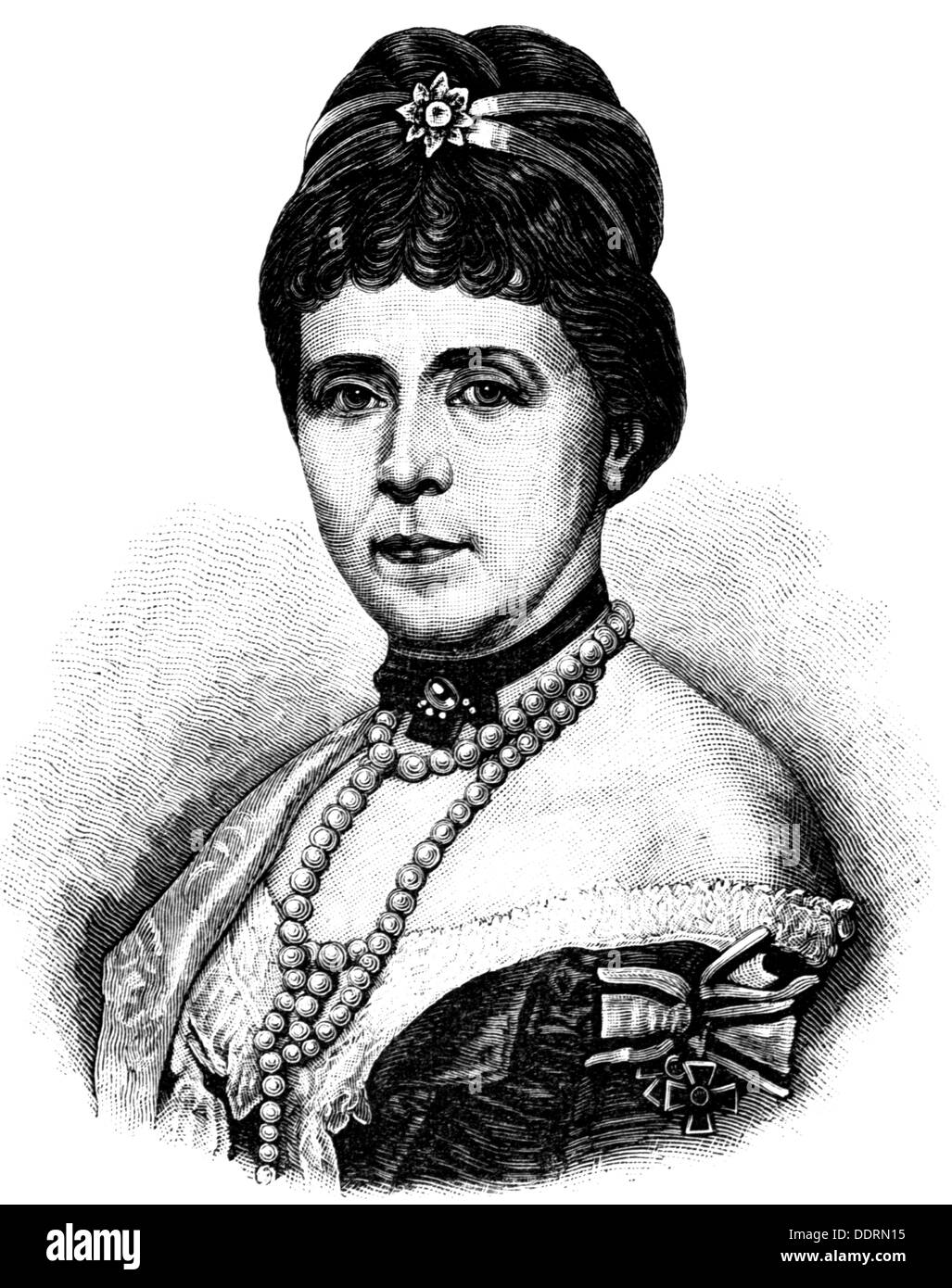 Augusta Marie, 30.9.1811 - 7.1.1890, Imperatrice tedesca 18.1.1871 - 9.3.1888, Portrait, 1829, incisione in legno, 19th secolo, Foto Stock
