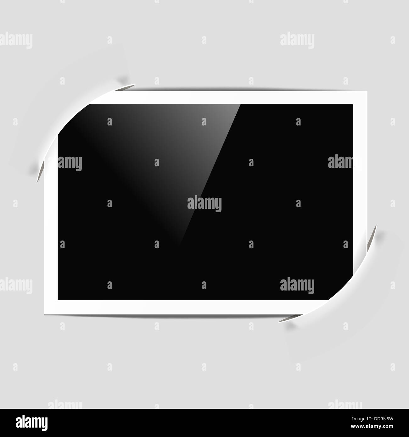 Retrò photo frame su grigio Sfondo della carta Foto Stock