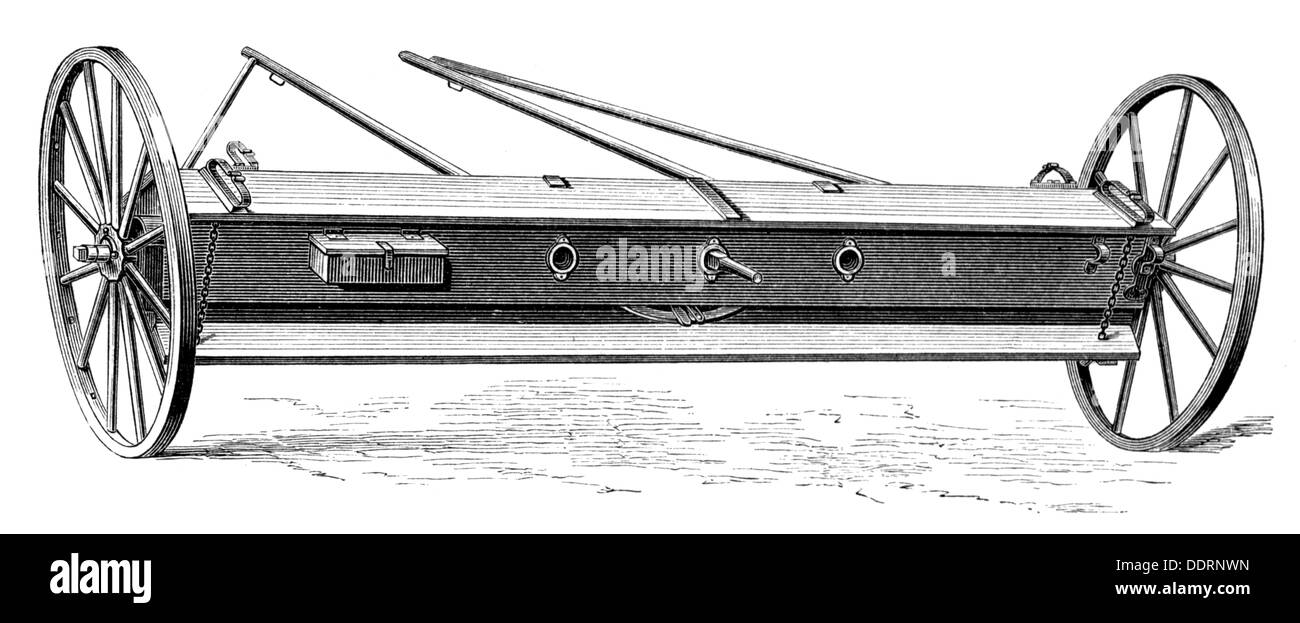 Agricoltura, macchine, trasmissione di semi, incisione del legno, da: Meyers Konversationslexikon, 4a edizione, Lipsia - Vienna, 1885 - 1892, diritti-aggiuntivi-non disponibili Foto Stock