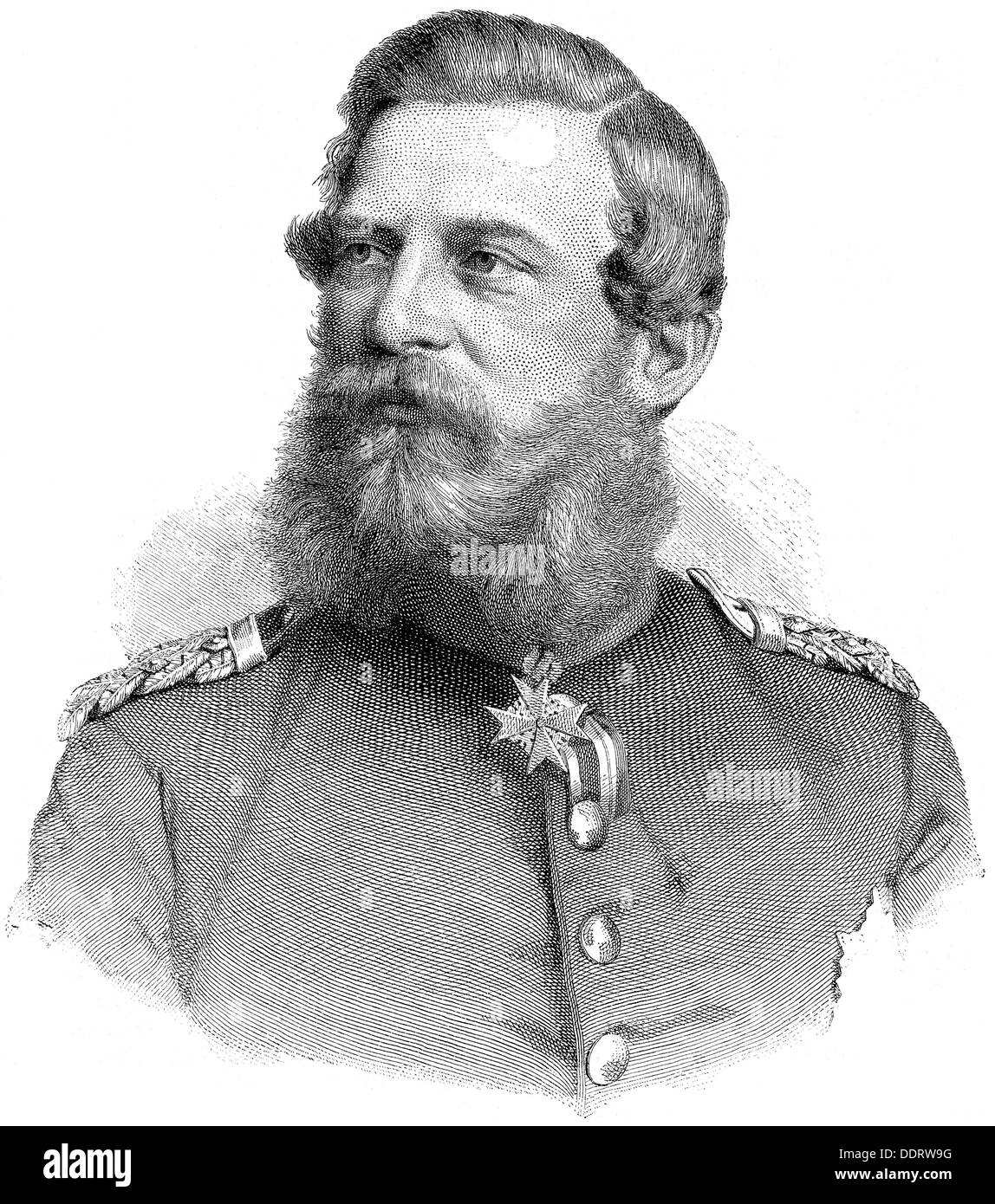 Federico Iii, 18.10.1831 - 15.6.1888, Imperatore Tedesco 9.3. - 15.6.1888, ritratto, incisione in legno di H. Meyer, 1868, Foto Stock