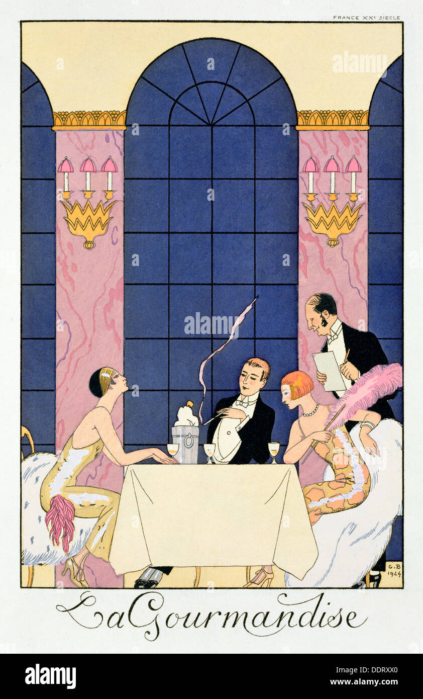 "Gourmands", 1920-1930. Artista: sconosciuto Foto Stock