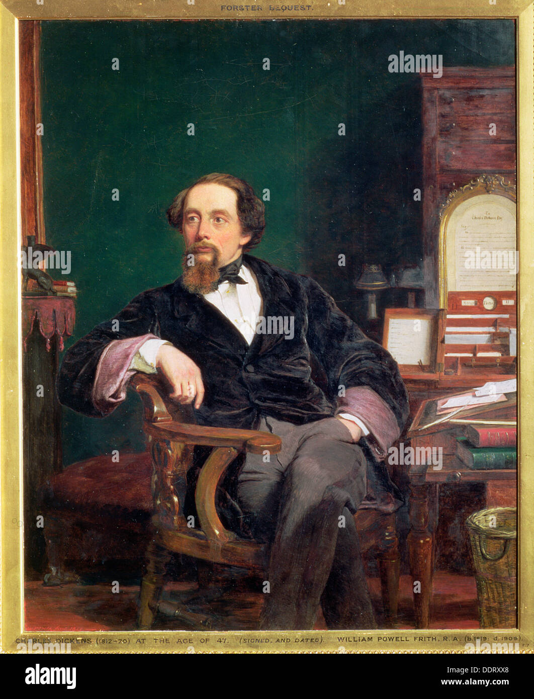 Charles Dickens, romanziere inglese del XIX secolo. Artista: William Powell Frith Foto Stock