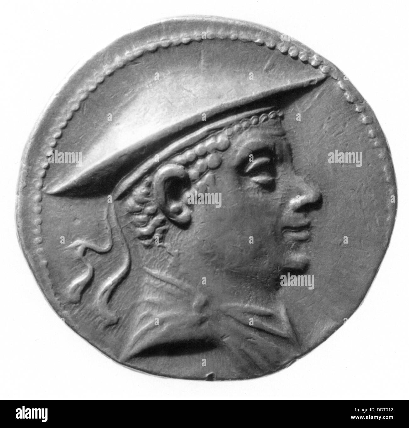 Antimachus i Theos, re di Bactria circa 185 - 170 AC, ritratto, moneta, tetraradrachm, 2nd secolo AC, Foto Stock