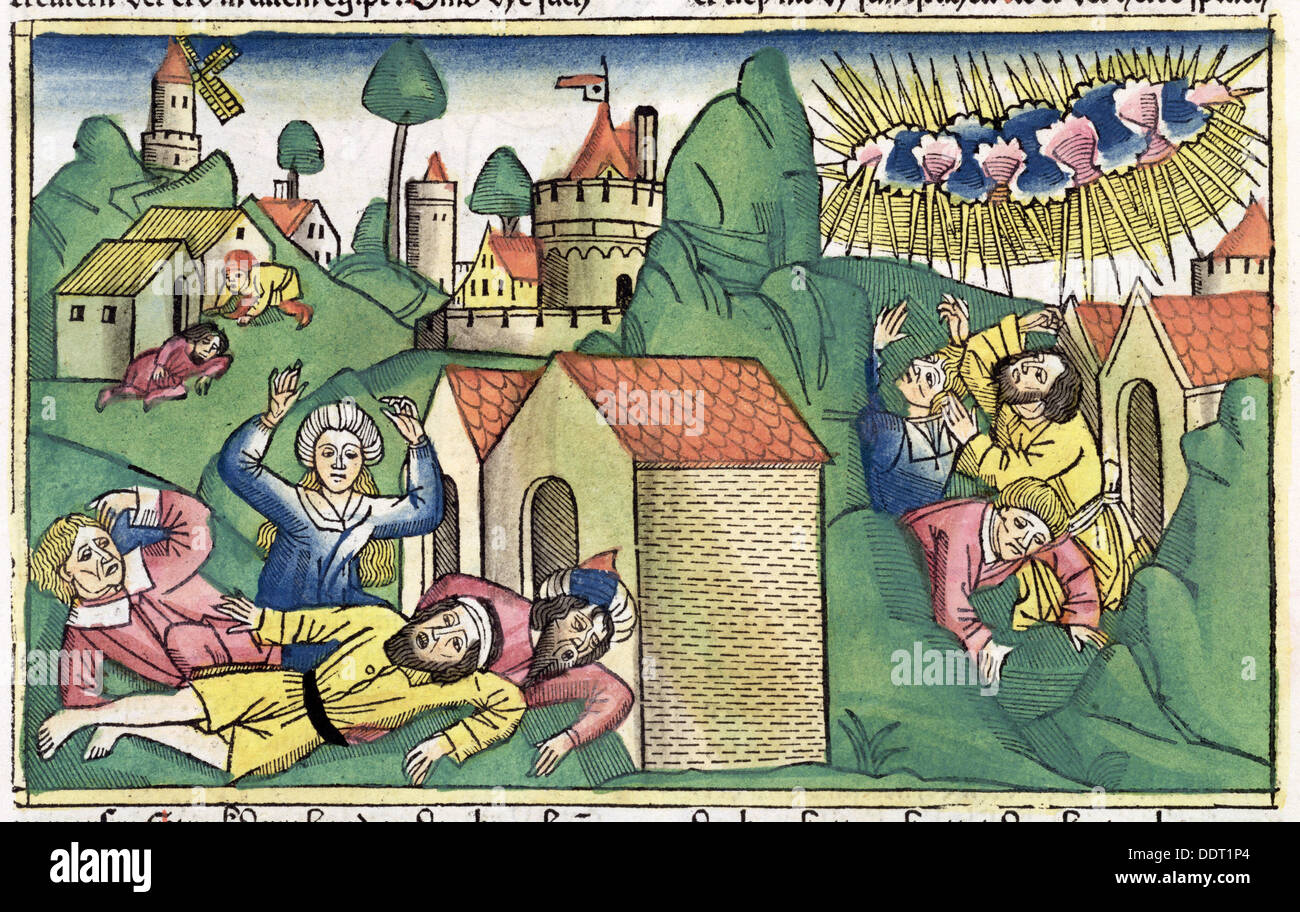 Esodo 11:1-10: la morte dei primogeniti dei figli, una delle sette piaghe d'Egitto. Artista: sconosciuto Foto Stock