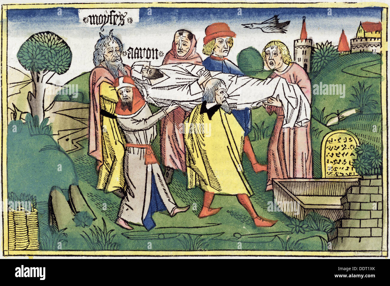 Numeri 20:22-29: la morte di Aronne. Artista: sconosciuto Foto Stock