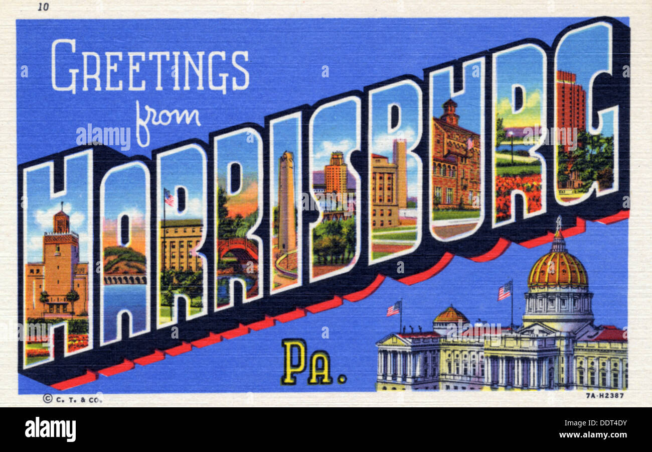 "Saluti da Harrisburg, Pennsylvania', cartolina, xx secolo. Artista: sconosciuto Foto Stock