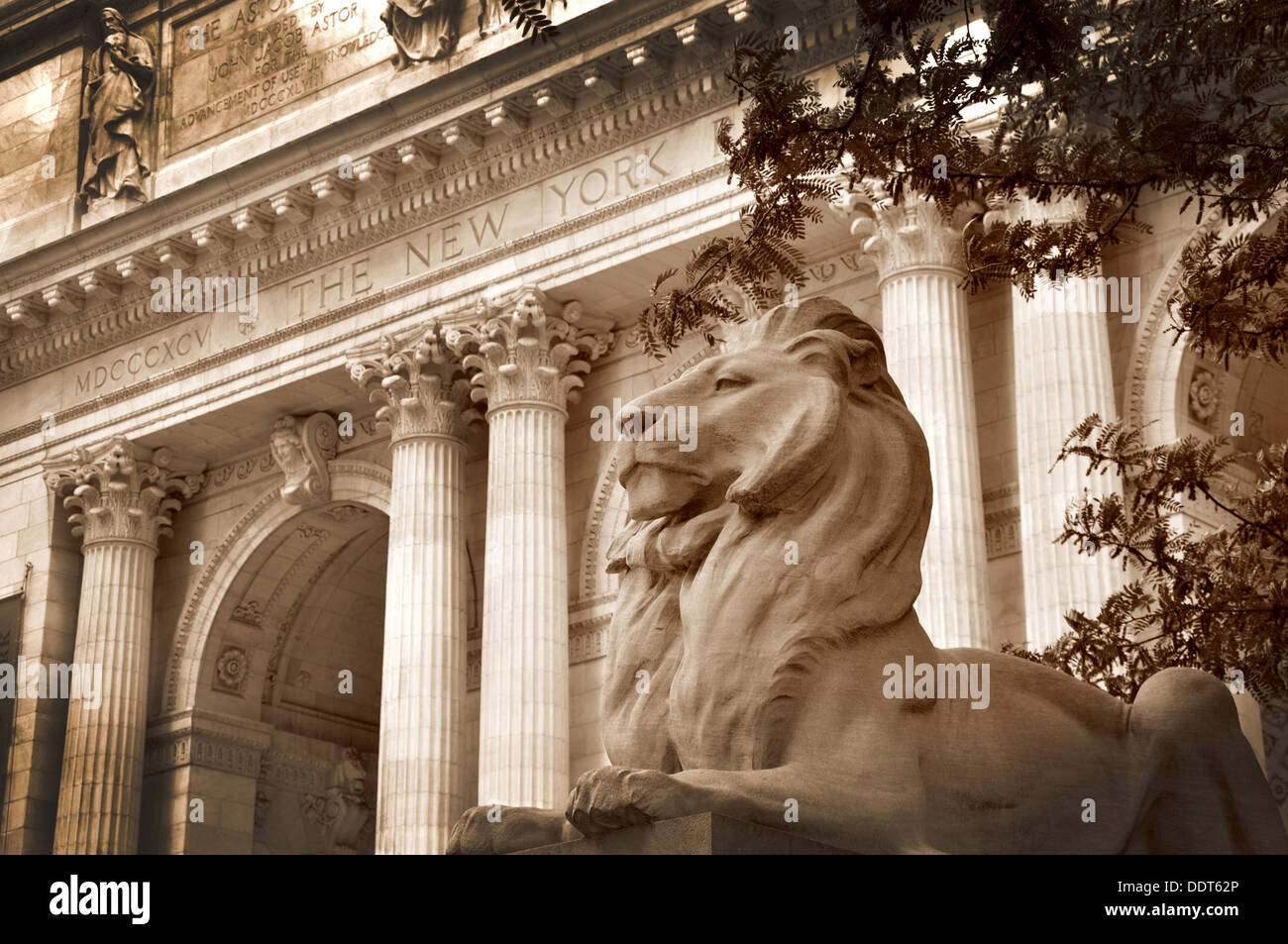 Biblioteca Pubblica di New York, Manhattan STATI UNITI D'AMERICA Foto Stock