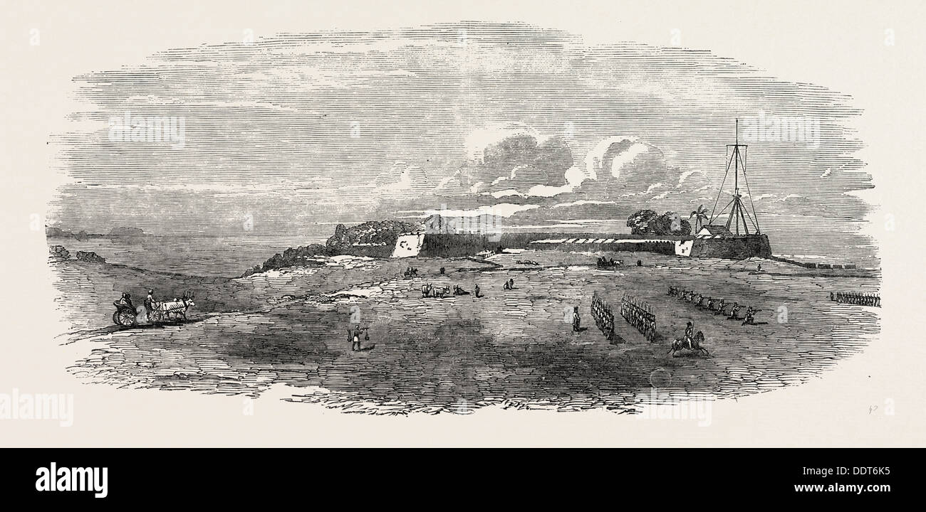 CANAMORE FORT, Race Course e PARADE, 1851 l'incisione Foto Stock