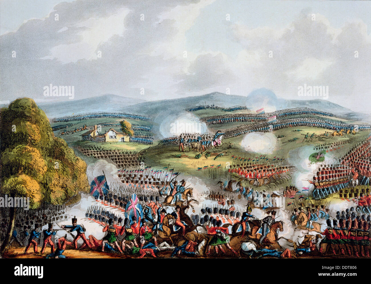 "La battaglia di QUATRE BRAS, 16 Giugno 1815'. Creatore: Thomas Sutherland. Foto Stock