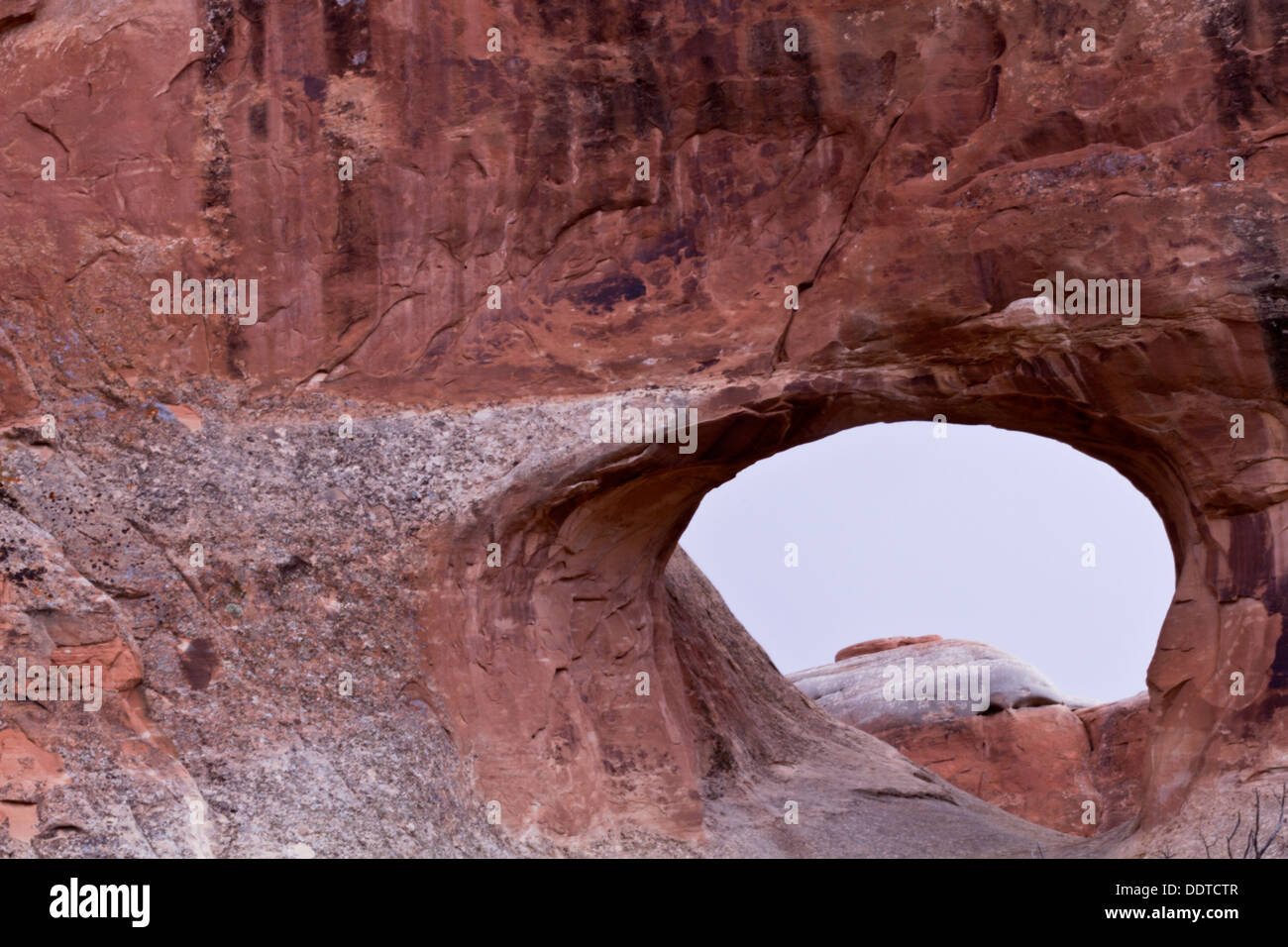 Parco Nazionale di Arches, iconico Southwestern area del deserto di Moab, Utah, famosa per il suo caratteristico arcate in pietra arenaria. Foto Stock