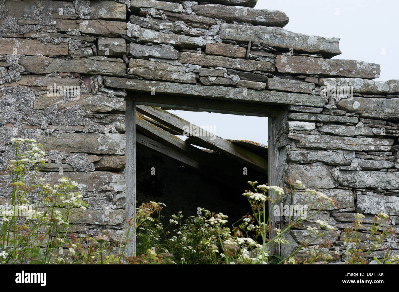 Il villaggio abbandonato di nether casa sull'isola di Westray nelle Orkney. Foto Stock