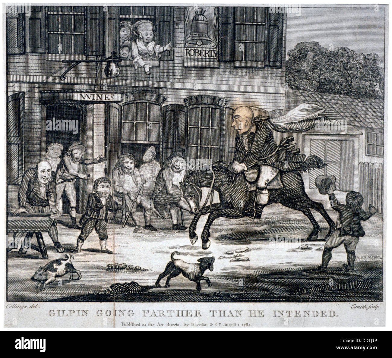 "Gilpin andare più lontano che egli ha inteso', 1784. Artista: Smith Foto Stock