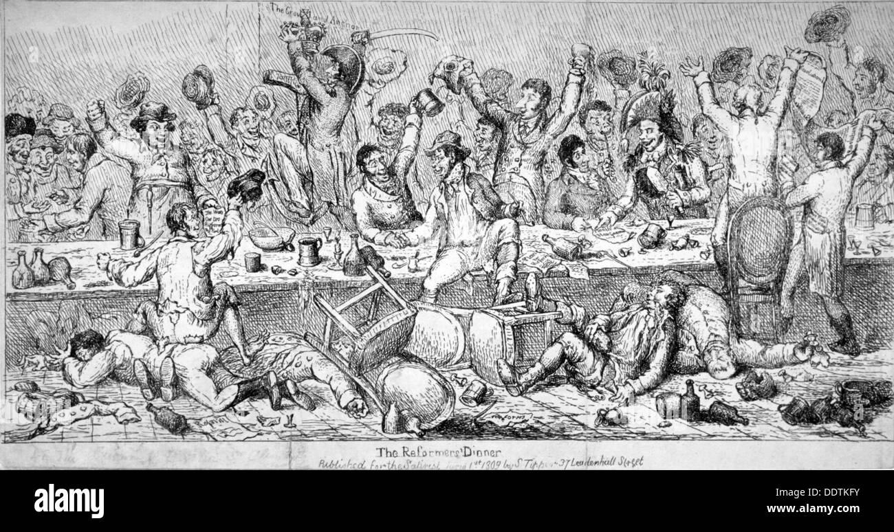 "I Riformatori' Cena", 1809. Artista: Samuel de Wilde Foto Stock