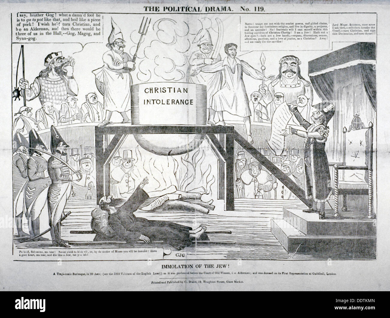 'L'immolazione dell'Ebreo!", 1835. Artista: G Drake Foto Stock