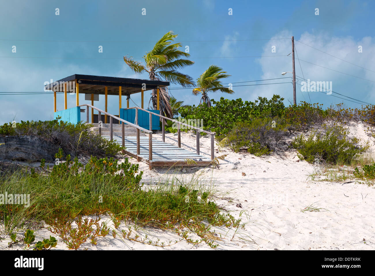 Tropico del Cancro Beach, Little Exuma Island, Bahamas, dei Caraibi Foto Stock