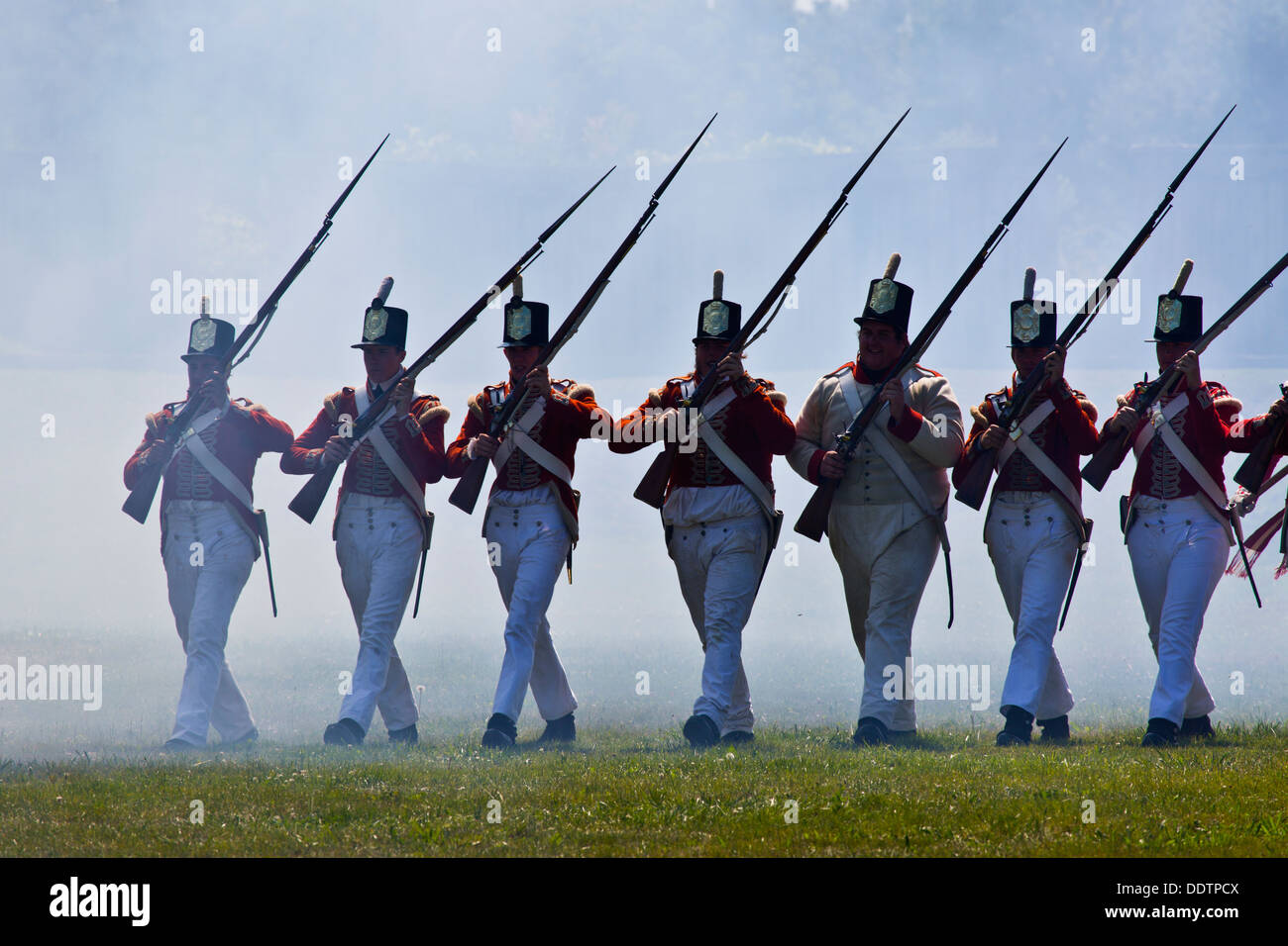 Rievocazione della guerra di 1812 Fort George Niagara sul lago Ontario Canada Foto Stock