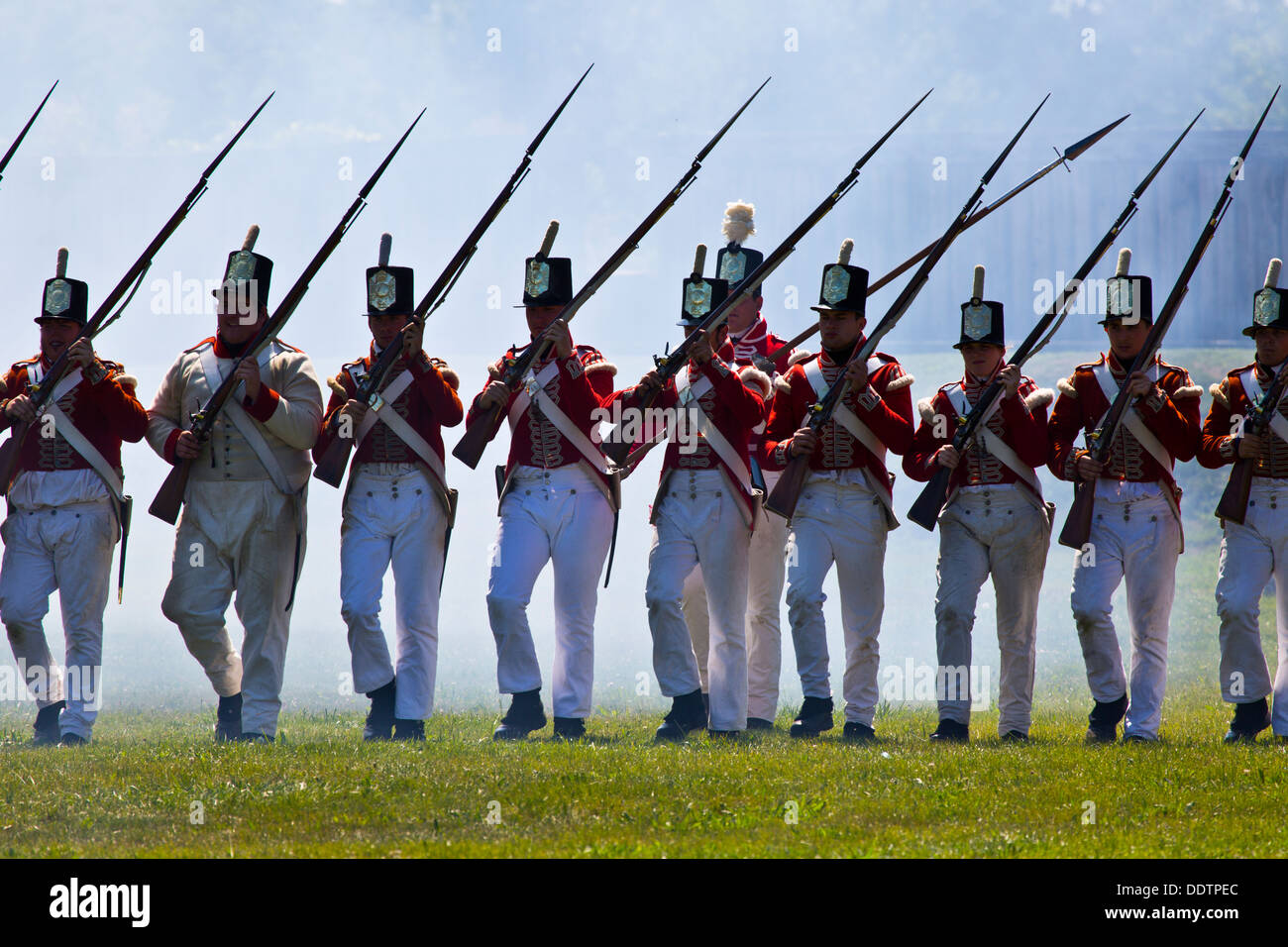 Rievocazione della guerra di 1812 Fort George Niagara sul lago Ontario Canada Foto Stock