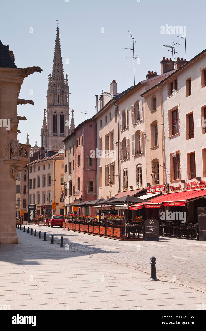 Basilique Saint Epvre dal Grande Rue a Nancy, Francia. Foto Stock