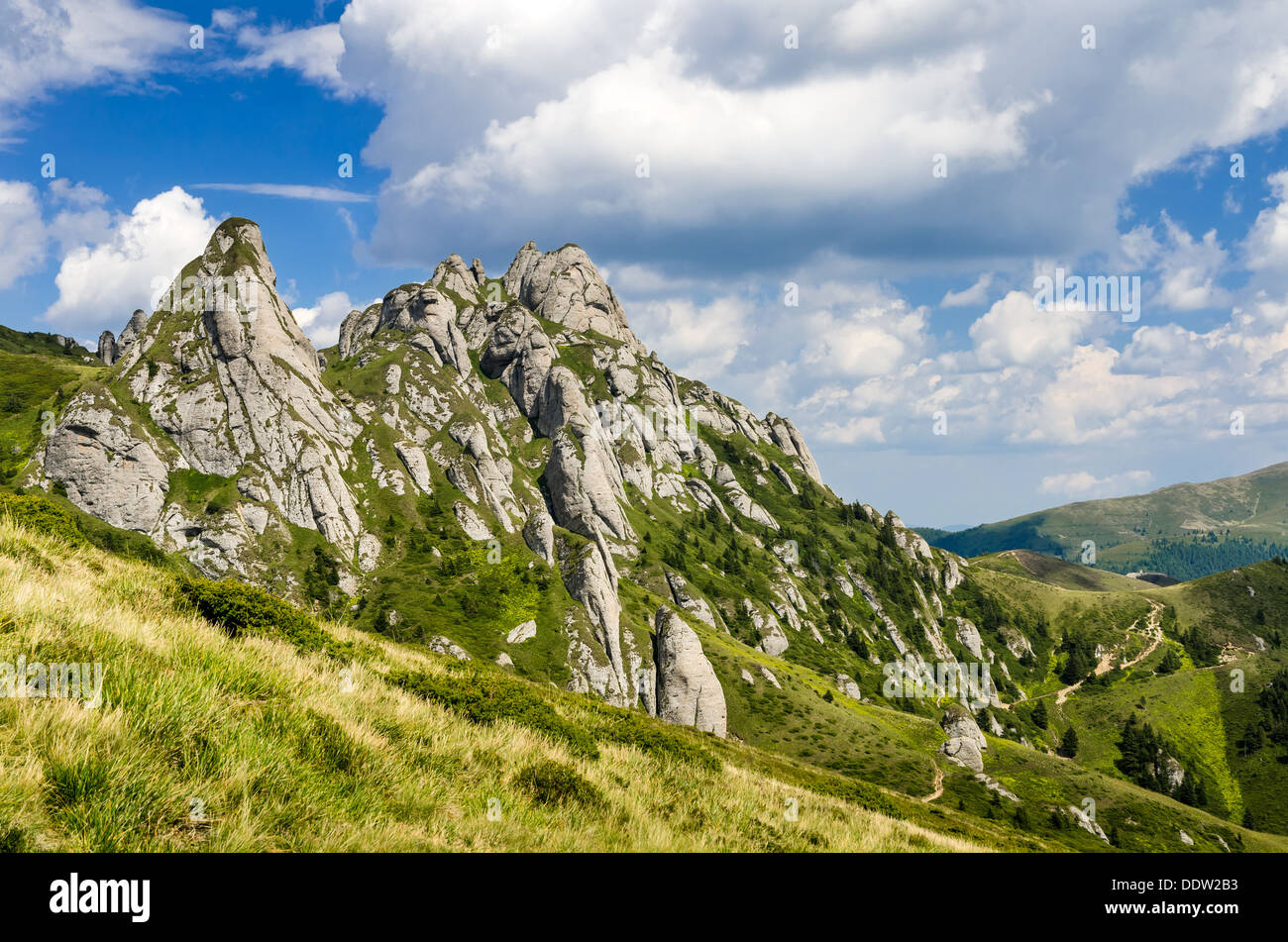Ciucas paesaggio alpino nelle montagne dei Carpazi, scenario naturale della Romania Foto Stock