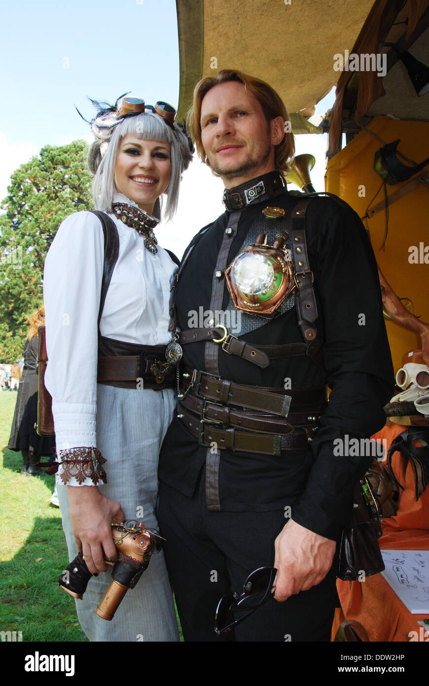 Caratteri steampunk a 2012 Fantasy Fair Arcen Paesi Bassi Foto Stock