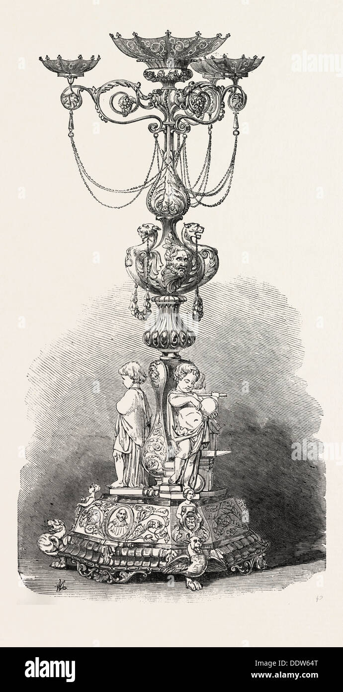 La grande esposizione: centro-pezzo, in bronzo, da R.W. WINFIELD, Birmingham, Regno Unito Foto Stock