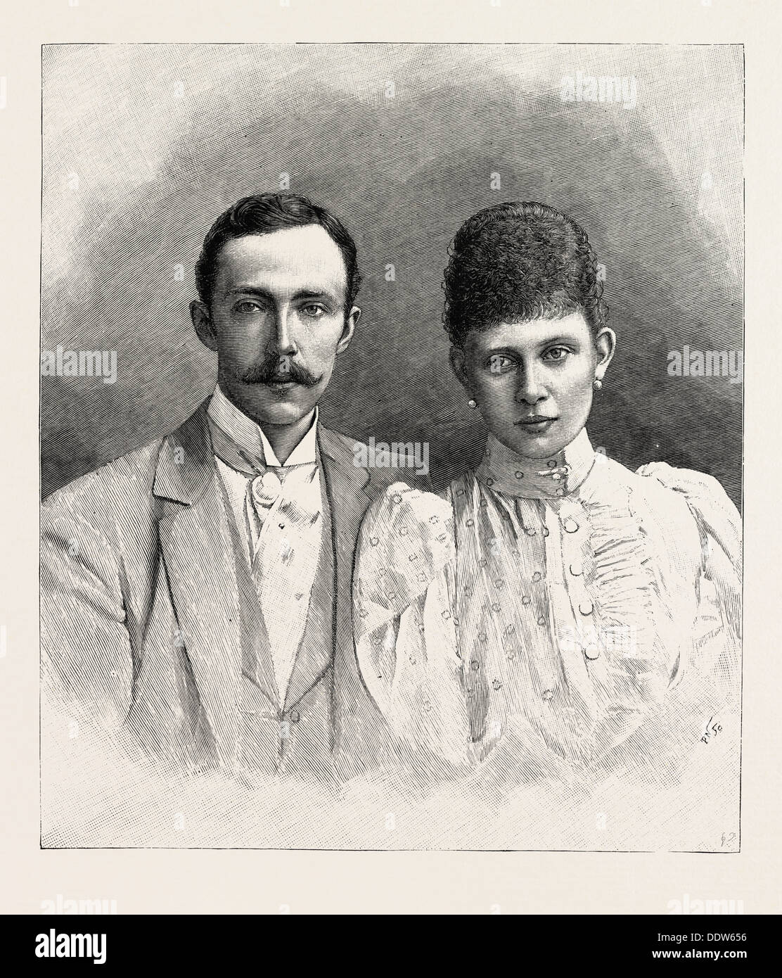 ROYAL WEDDING a Berlino, Germania: Il principe Federico Carlo di Assia e la Principessa Margherita di Prussia, 1893 Foto Stock