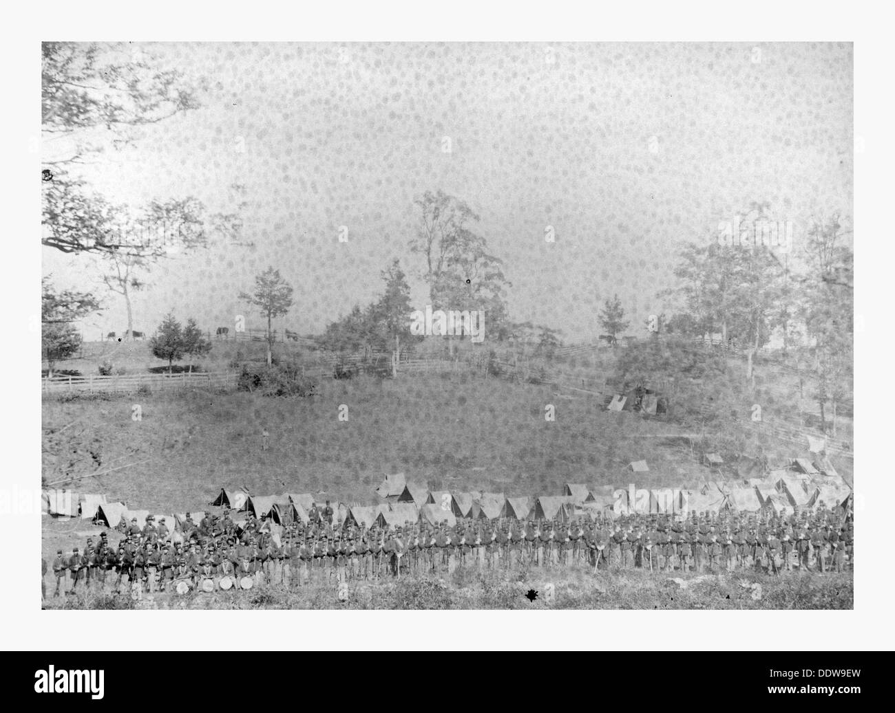La guerra civile americana: 93d New York fanteria, Antietam, Md, Settembre, 1862. Foto, albume, stampa da Alexander Gardner, 1821 1882 Foto Stock