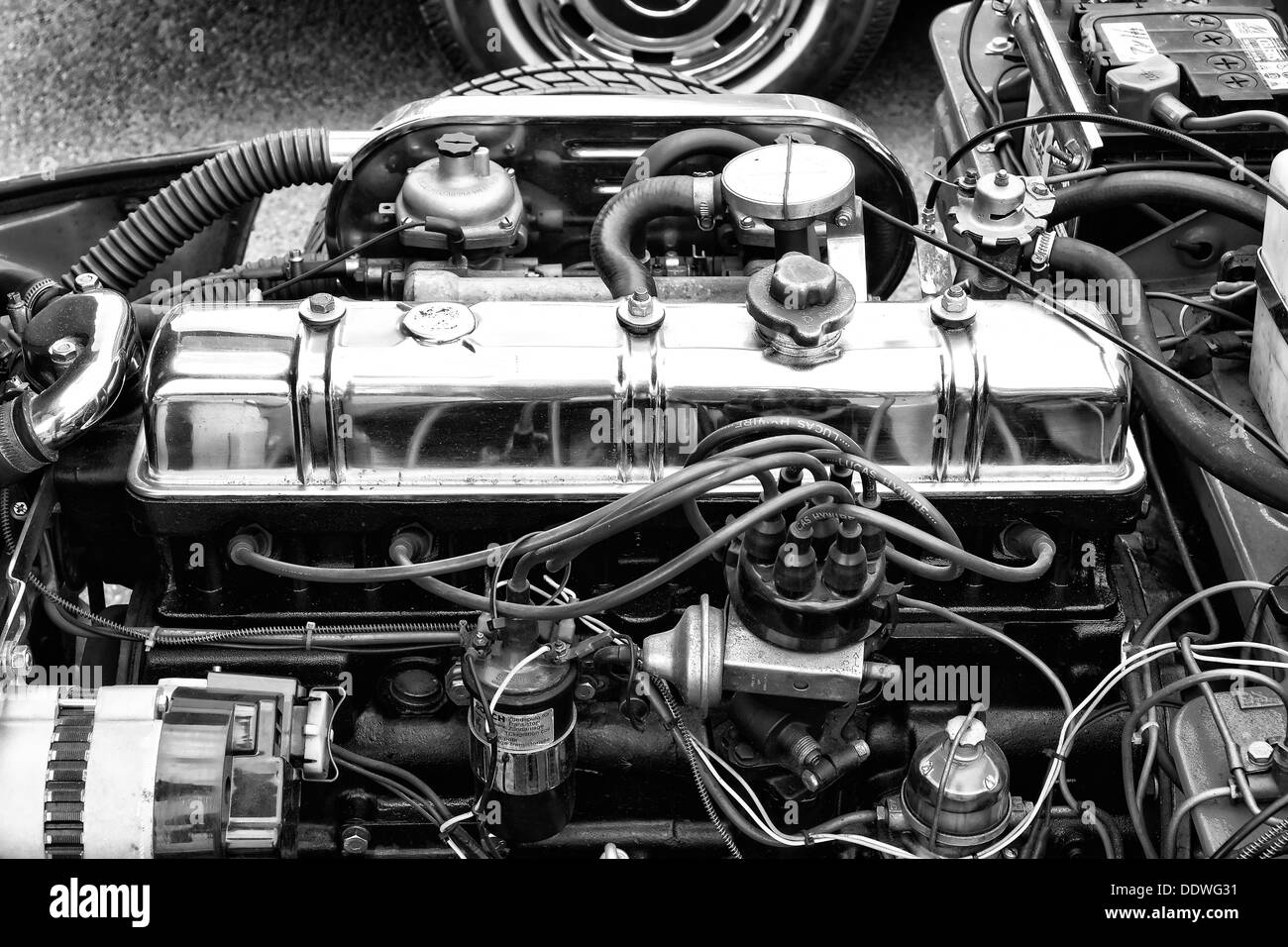 Motor Sports Car Triumph GT6 (bianco e nero) Foto Stock