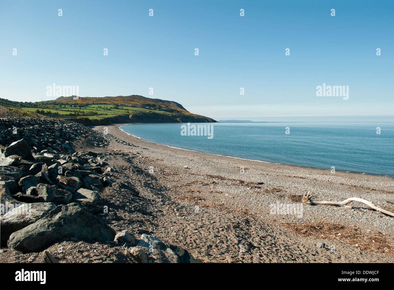 Greystones (Irish: Na Clocha Liatha) è una città costiera e la località balneare nella contea di Wicklow, Irlanda. Foto Stock