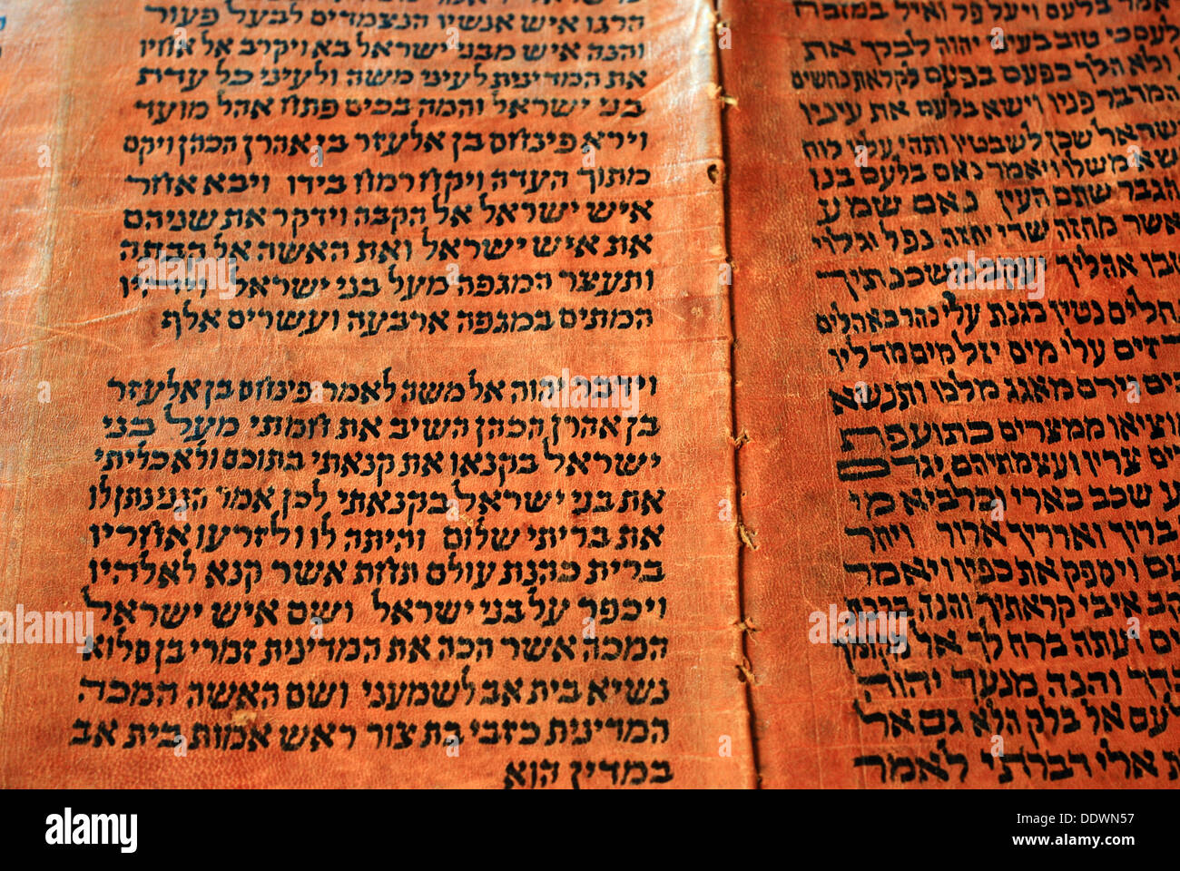 Manoscritti antichi Torah scrolls dallo Yemen Foto Stock