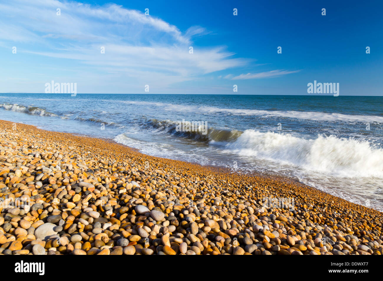 Spiaggia di ciottoli a Eype Inghilterra Dorset Regno Unito Europa Foto Stock