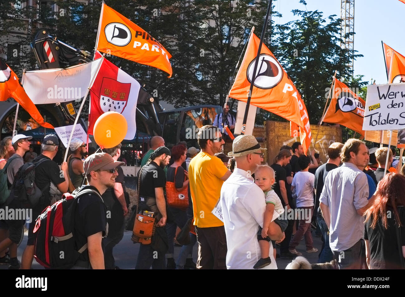 Anti NSA manifestazione a Berlino Foto Stock