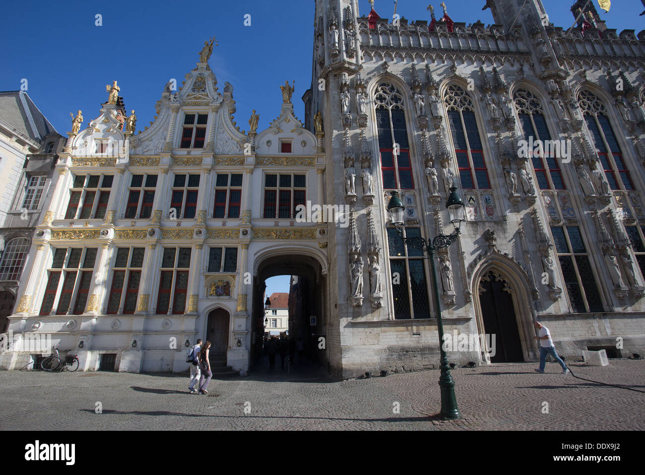 Piazza Burg Bruge Brugge Bruges Belgio Belgique Foto Stock
