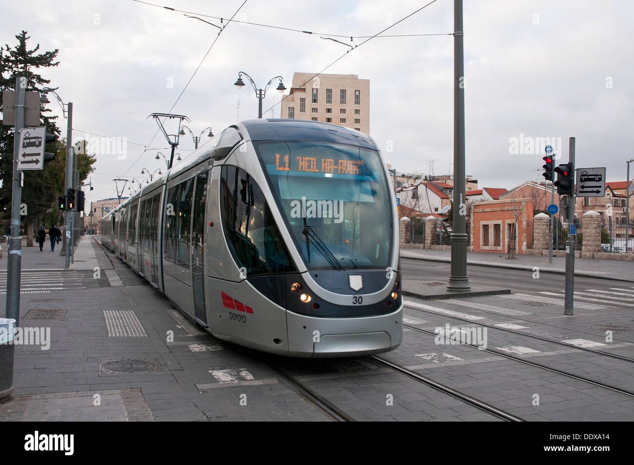 Luce treno, Gerusalemme, Israele Foto Stock