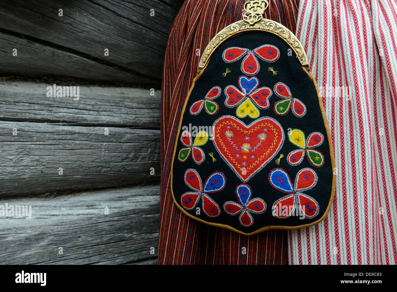 Svedese Tradizionale borsa Evertsberg, Dalarna, Svezia Foto Stock