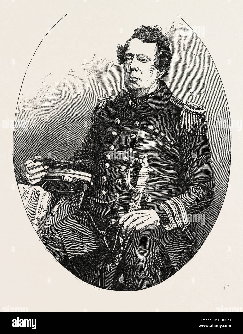 Gli Stati Uniti spedizione in Giappone: COMMODORE MATTHEW C. Perry, comandante degli STATI UNITI EXPEDITION, 1853 Foto Stock