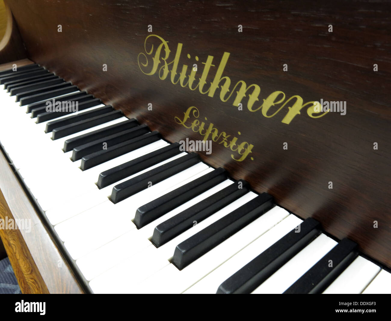 Bluthner pianoforte dettaglio 37400, chiavi, meccanismo, Lipsia, Germania Foto Stock