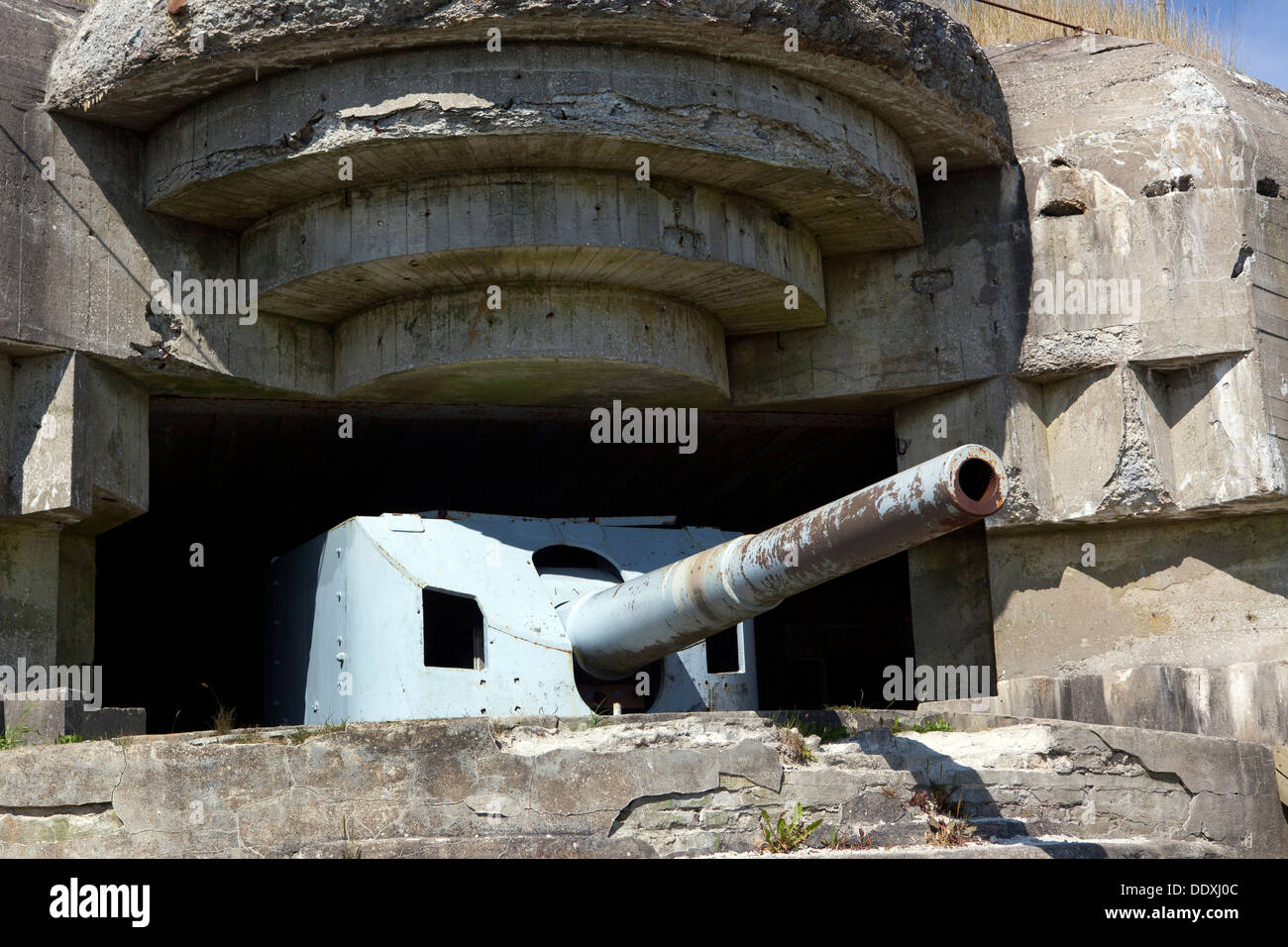 WW2 bunker a cannone Bangsbo, Danimarca. Foto Stock