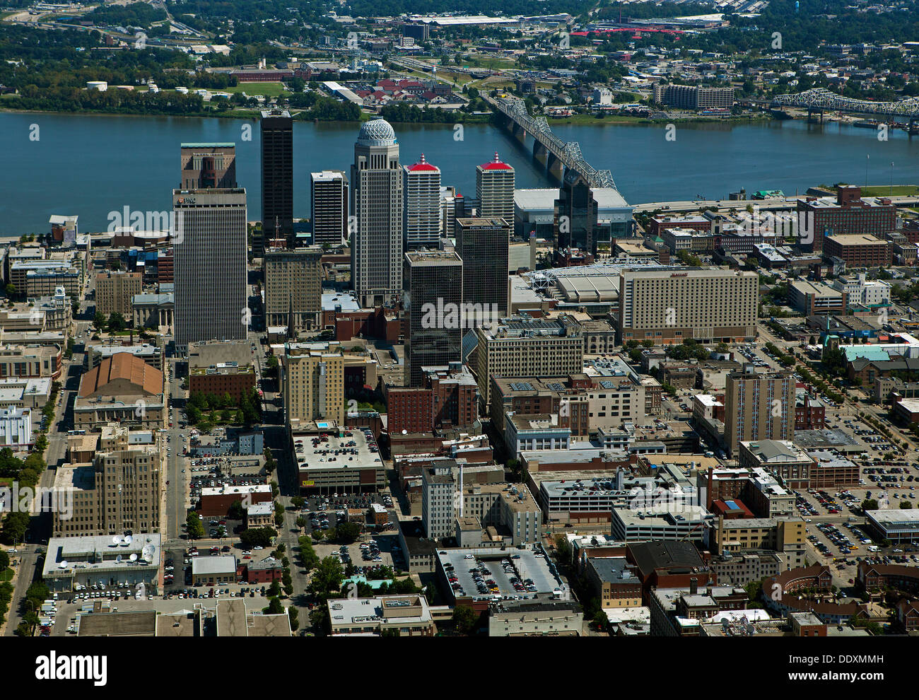 Fotografia aerea del centro di Louisville, Kentucky Foto Stock