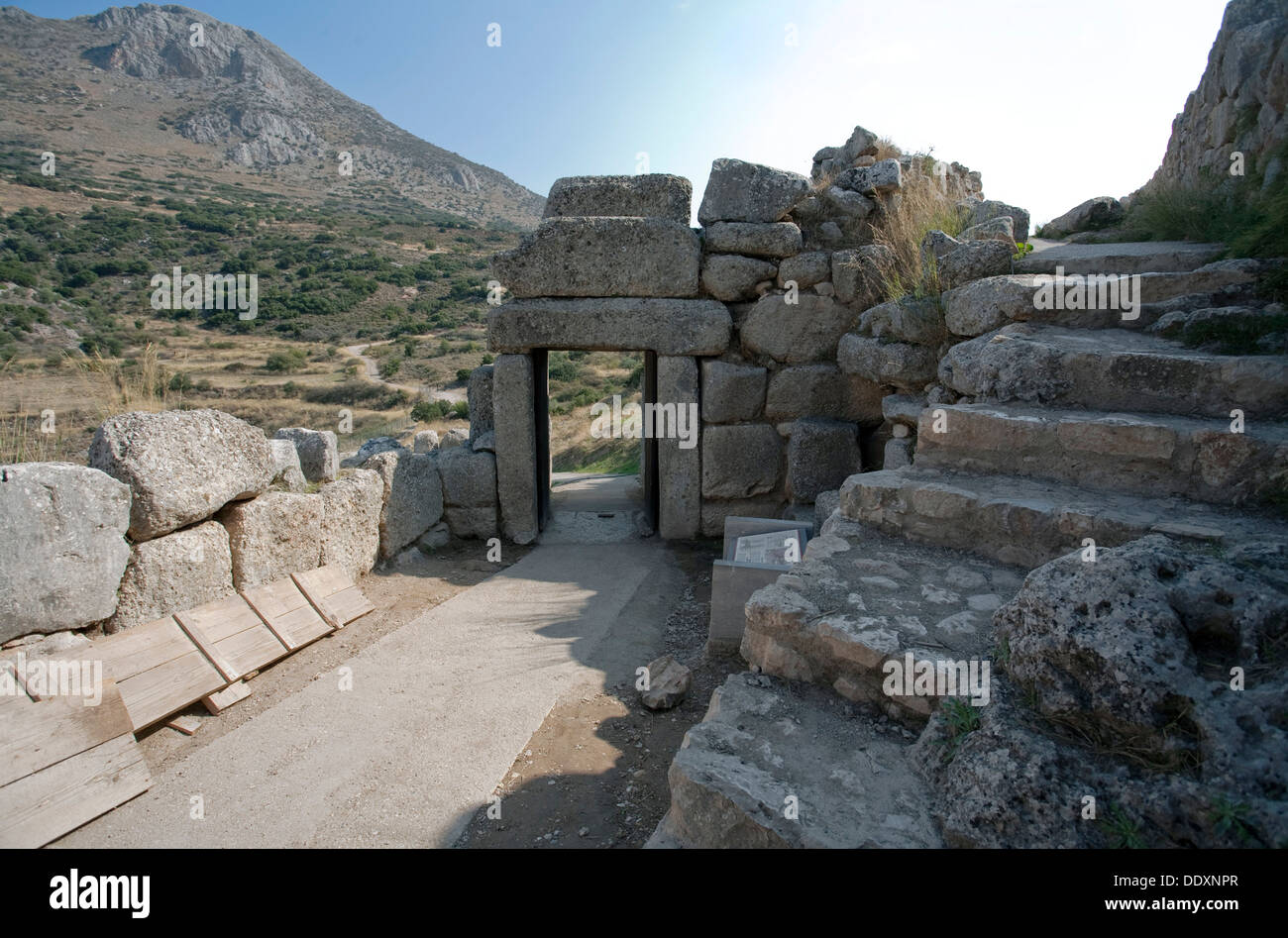 La porta nord (Postierla) a Micene, Grecia. Artista: Samuel Magal Foto Stock