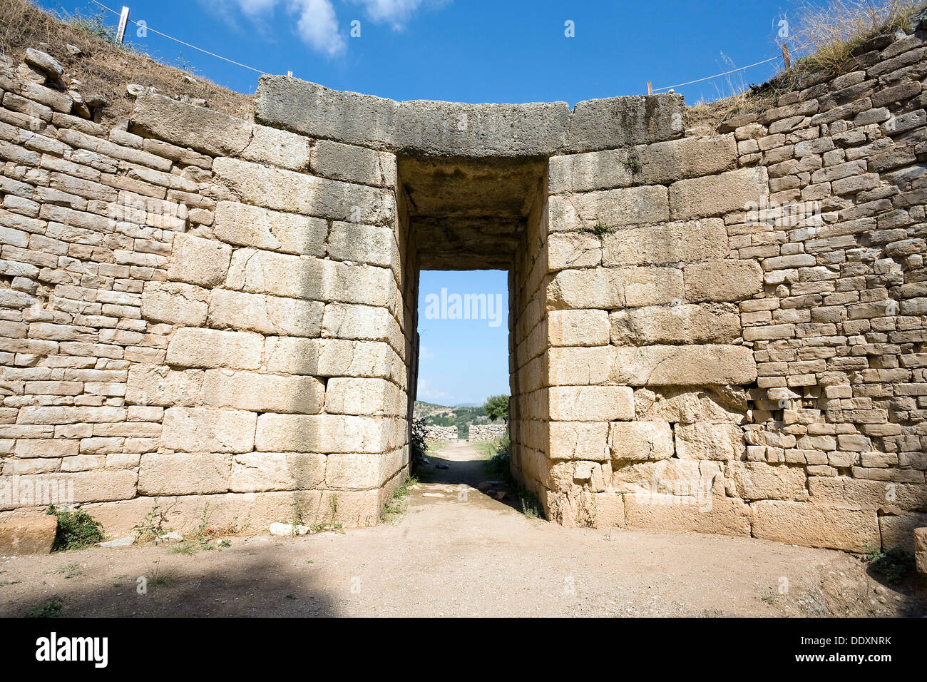 Una tomba a tholos con i lions, Micene, Grecia. Artista: Samuel Magal Foto Stock