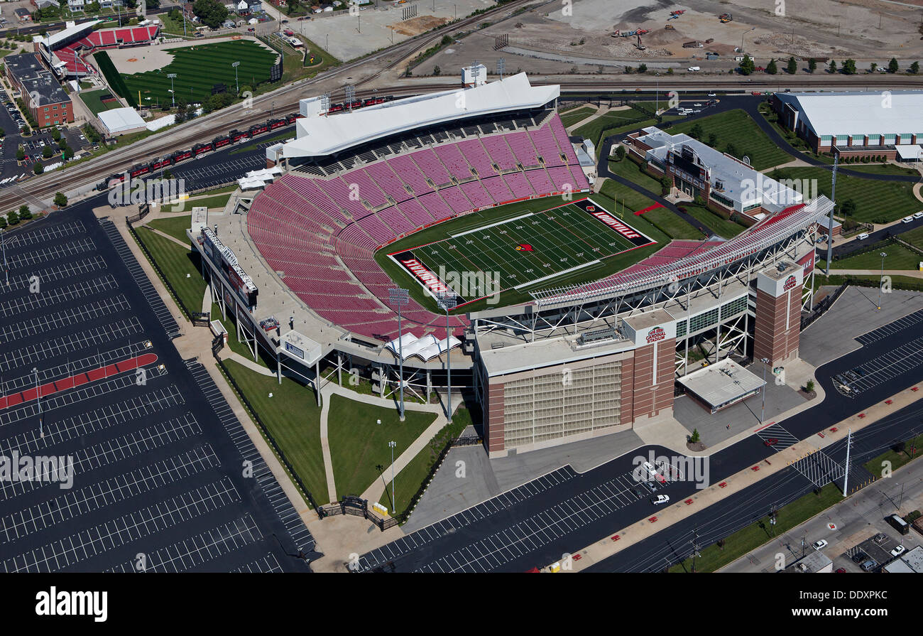 Fotografia aerea Papa John's Cardinale Stadium, Louisville, Kentucky Foto Stock
