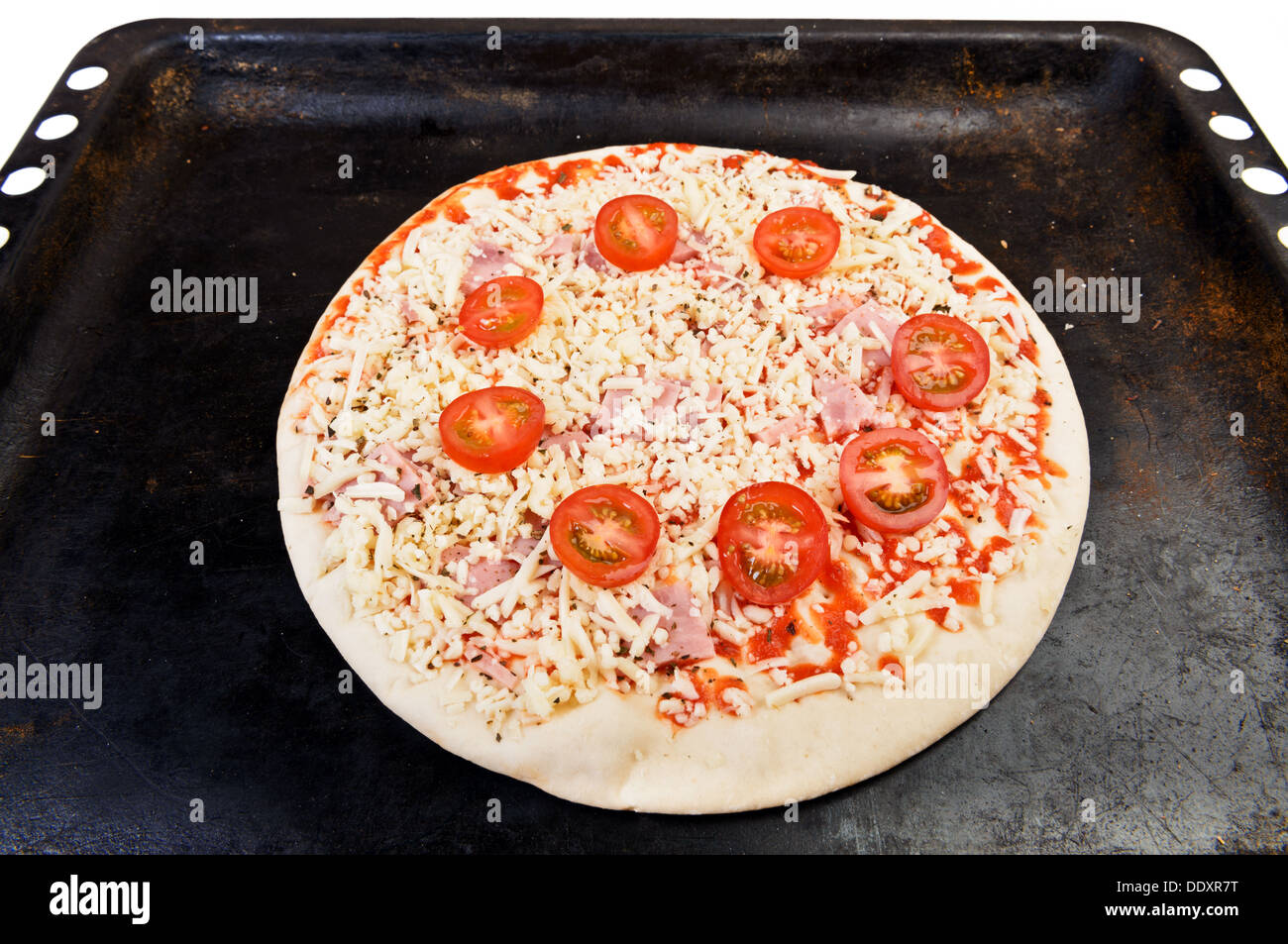 Materie la pizza in forno Foto Stock