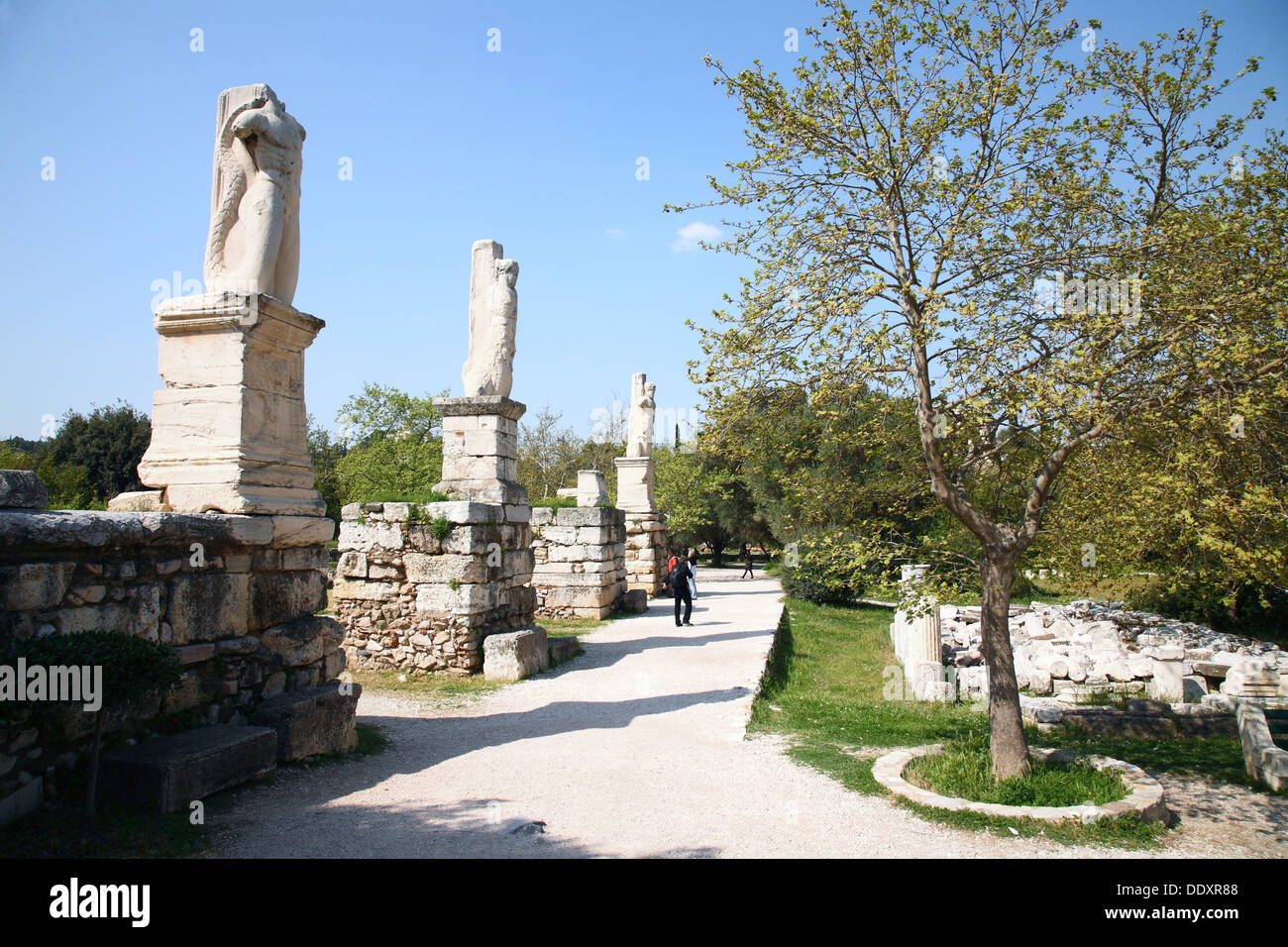 L' Odeon di Agrippa nel Greco Agorà di Atene, Grecia. Artista: Samuel Magal Foto Stock