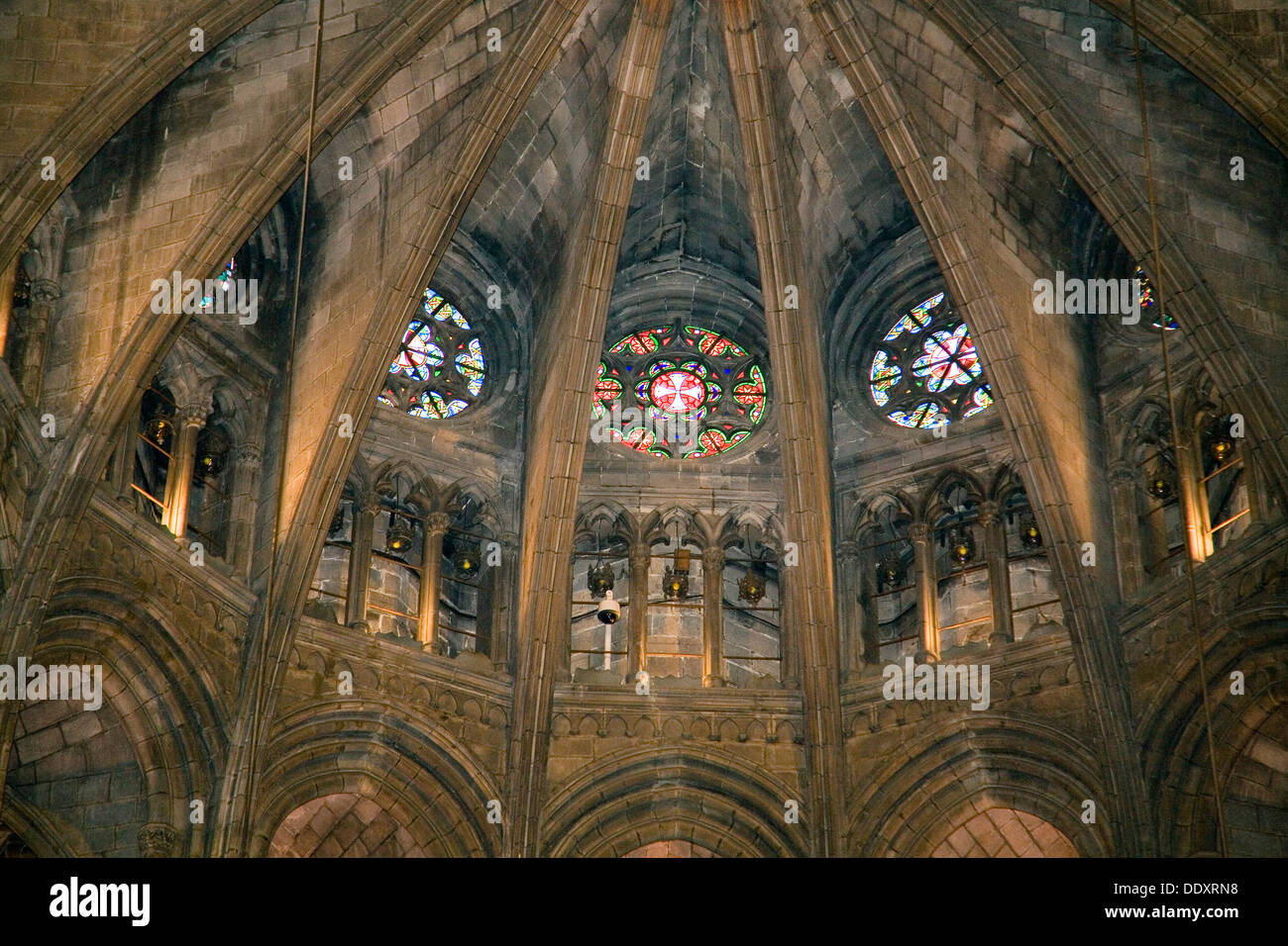 Interior cupola della cattedrale di Santa Eulalia, Barcellona, Spagna, 2007. Artista: Samuel Magal Foto Stock